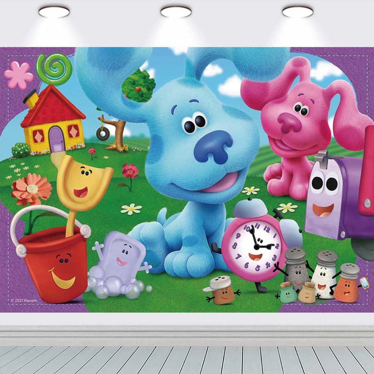 Blue's Clues Backdrop Banner Party Supplies Poster Movie Theme Background for Photography Birthday Decorations