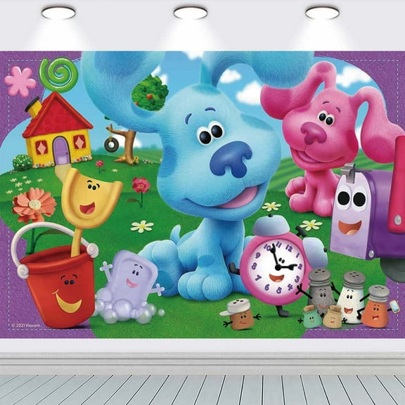 Blue's Clues Backdrop Banner Party Supplies Poster Movie Theme Background for Photography Birthday Decorations
