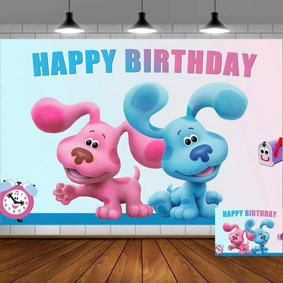 Blue's Clues Backdrop Banner Party Supplies Poster Movie Theme Background for Photography Birthday Decorations