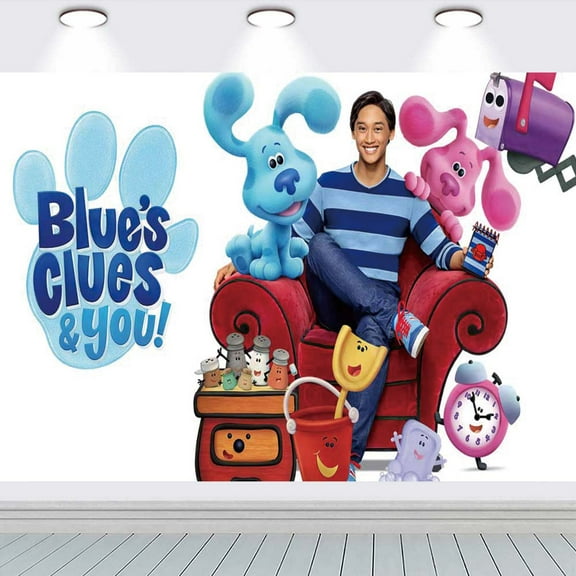Blue's Clues Backdrop Banner Party Supplies Poster Movie Theme Background for Photography Birthday Decorations