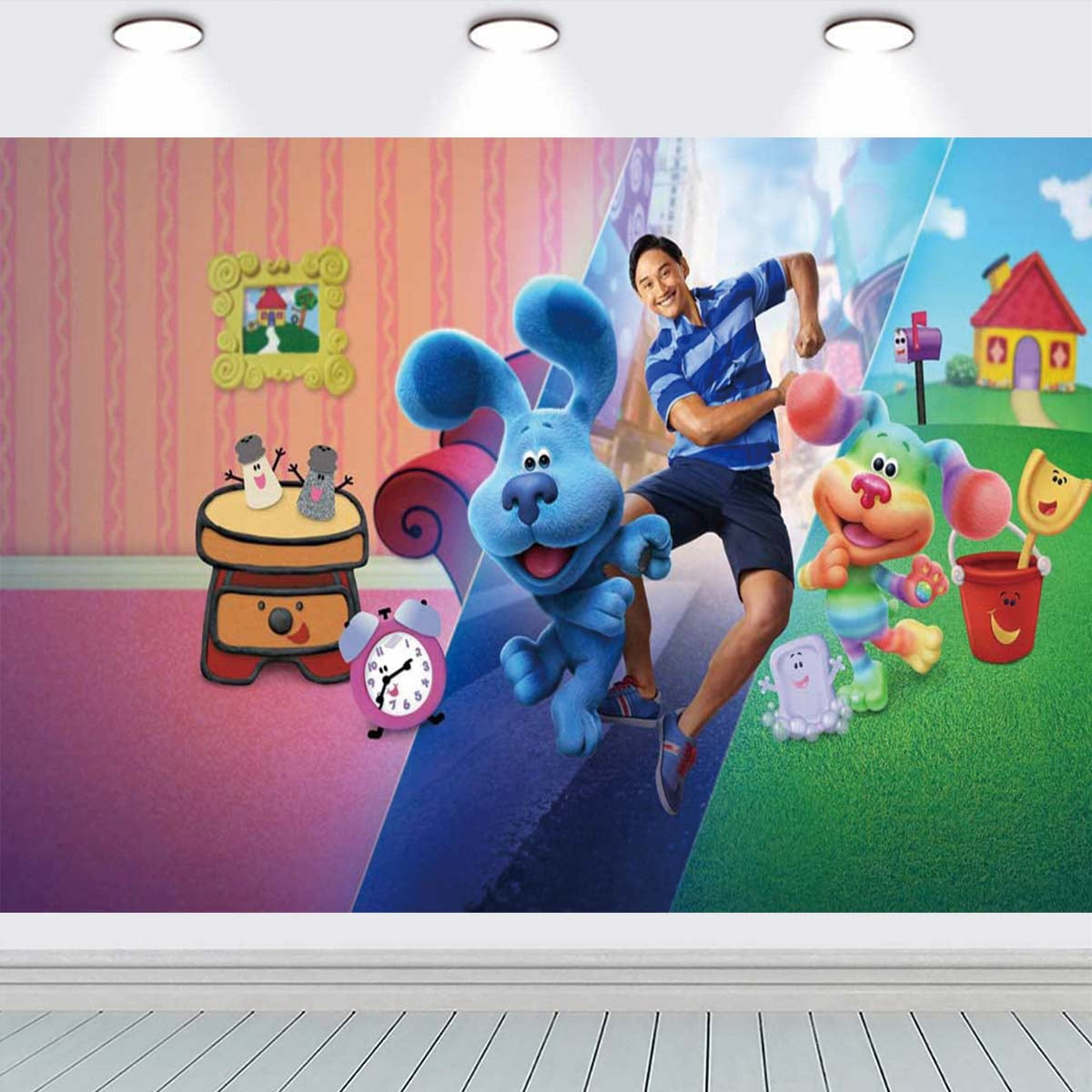 Blue's Clues Backdrop school Taspestry Wall Decor Banner Party Supplies Poster Birthday Decorations Background for Photography Taspestry