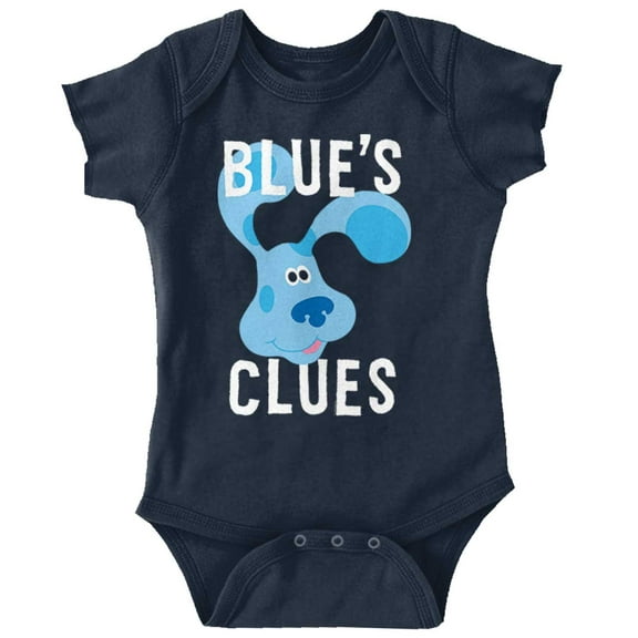 Blue's Clues Big Face Cartoon Puppy Romper Boys or Girls Infant Baby Brisco Brands NB