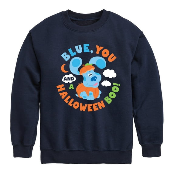 Blue's Clues & You! - Blue You And Halloween Boo - Toddler And Youth Crewneck Fleece Sweatshirt