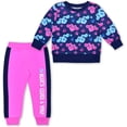 thumbnail image 1 of Blue's Clues Blue and Magenta Girls 2 Piece Crewneck All Over Print Long Sleeve and Jogger Set, Toddler, 1 of 5
