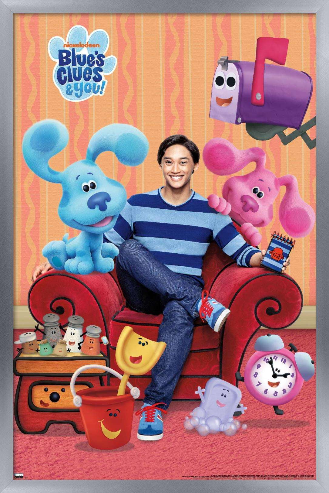 Blue's Clues - Group Wall Poster, 14.725" x 22.375", Framed