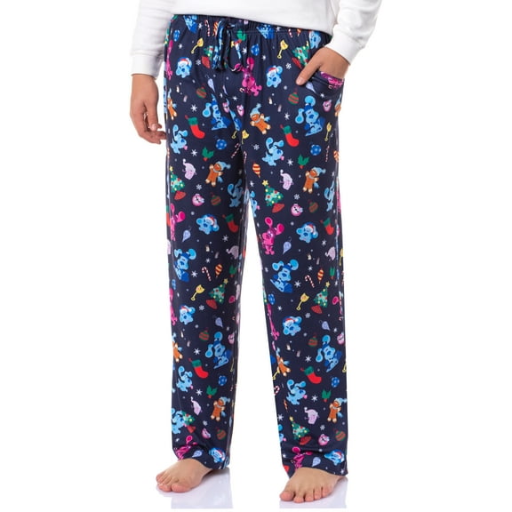 Blue's Clues Men's Christmas Sleep Tossed Print Pajama Pants For Adults