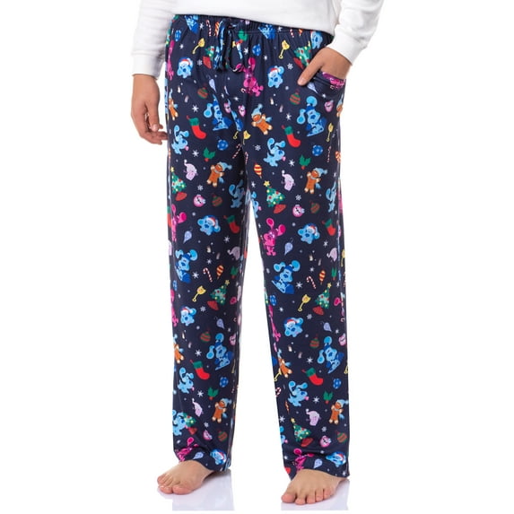Blue's Clues Men's Christmas Sleep Tossed Print Pajama Pants For Adults