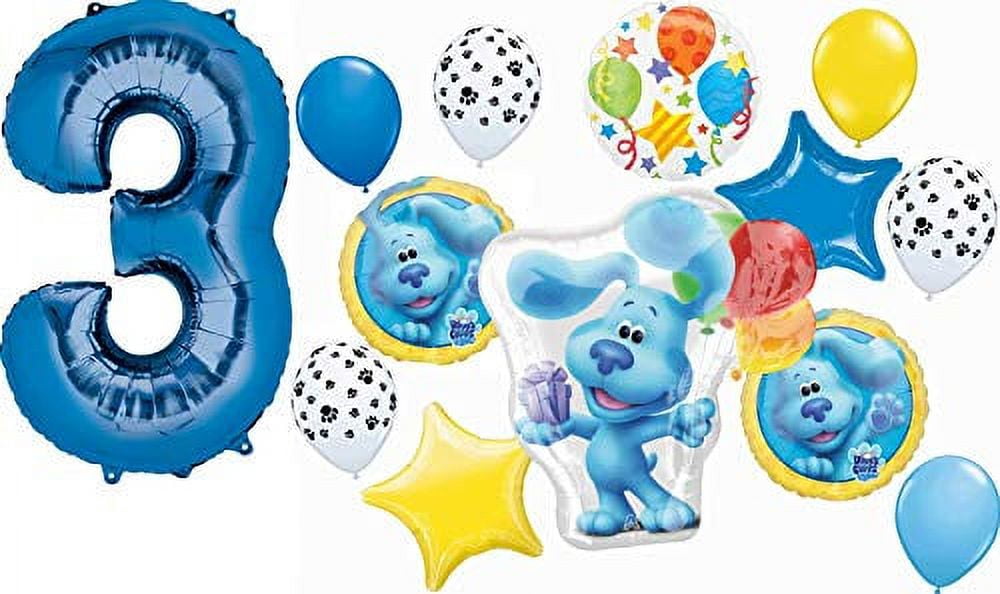  Licensed 3rd Birthday Party Supplies Balloon Bouquet  Decorations, Compatible with Bluey Multicolored, Party Accessory : Toys &  Games