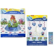 Blue's Clues Party Supplies Bundle includes Table Decorating Centerpiece Kit, 7 Piece Decoration includes 8 feet Flag Banner, 2 Honeycomb, 4 Hanging Decorations
