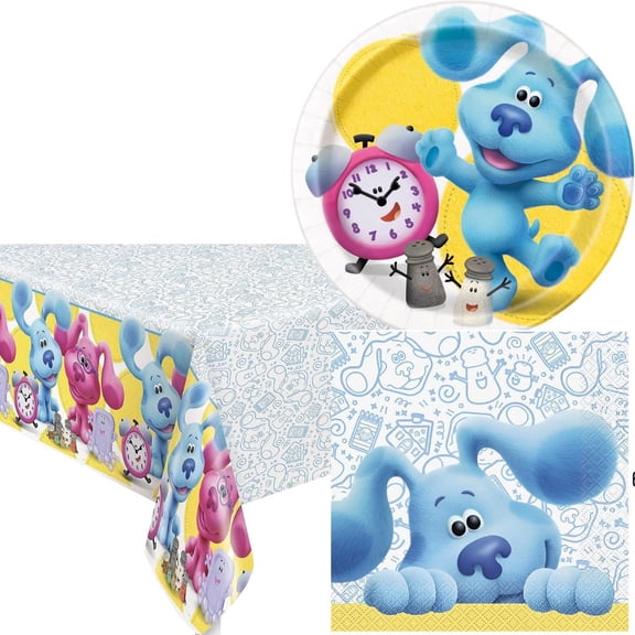 Blue's Clues Party Supplies Set by Unique  Plates, Napkins & Tablecloth for Party