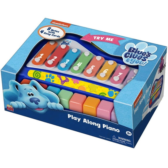 Blue's Clues Play Along 2-in-1 Toddler Piano and Xylophone with Mallets for Ages 3+