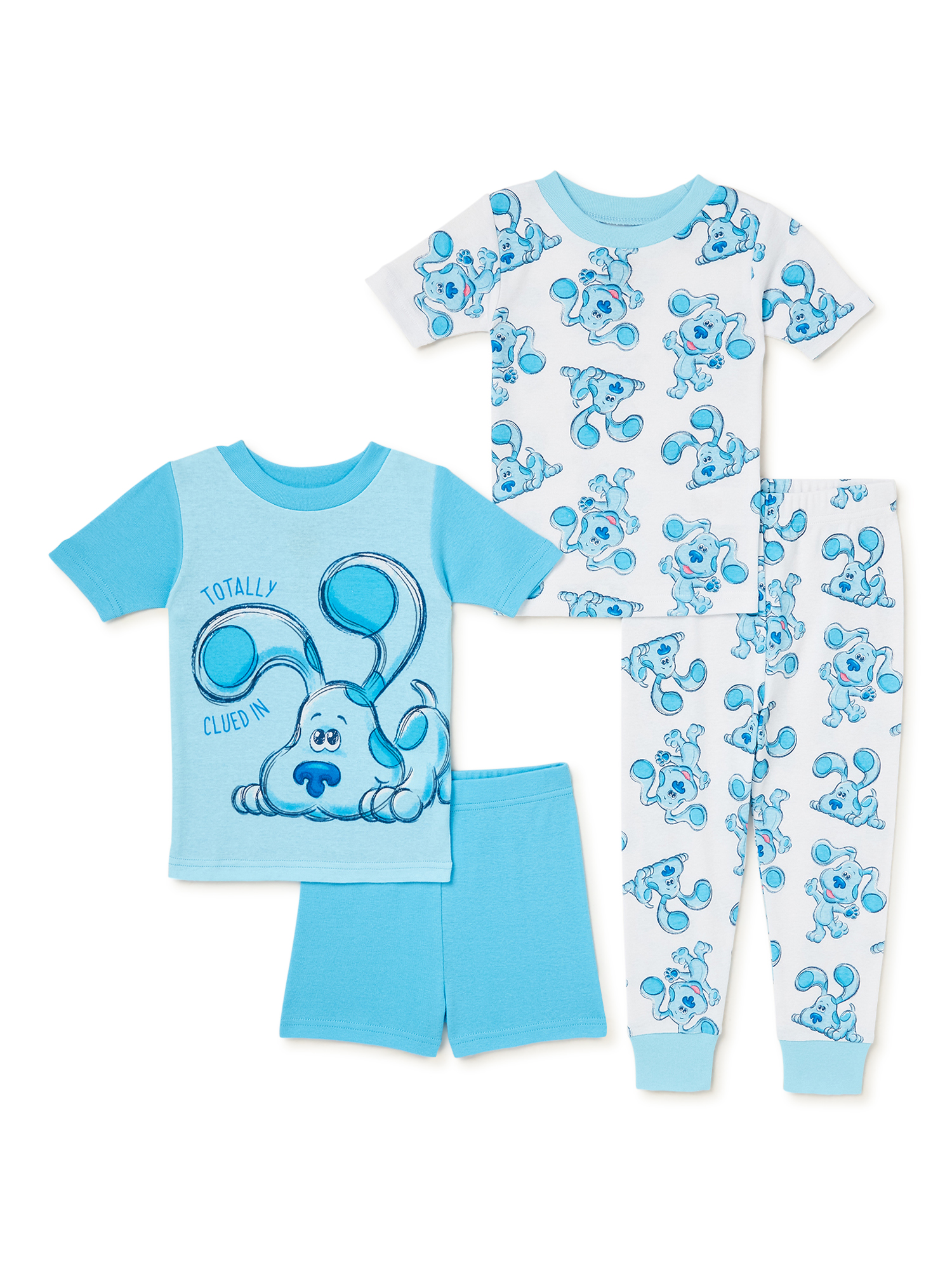 Blue's Clues Toddler Boy Cotton T-Shirt, Short, and Pant Pajama Set, 4-Piece, Sizes 2T-4T - image 1 of 4