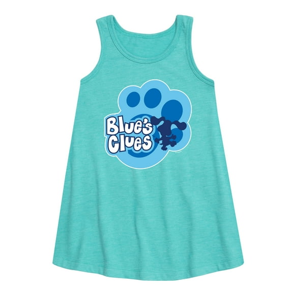 Blue's Clues & You! - Blue Clues Paw Logo - Toddler and Youth Girls A-line Dress