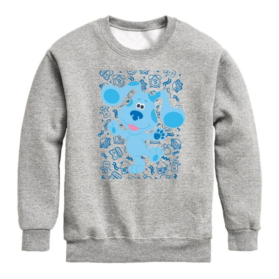 Blue's Clues & You! - Blue Waves Hello - Toddler & Youth Crewneck Fleece Sweatshirt