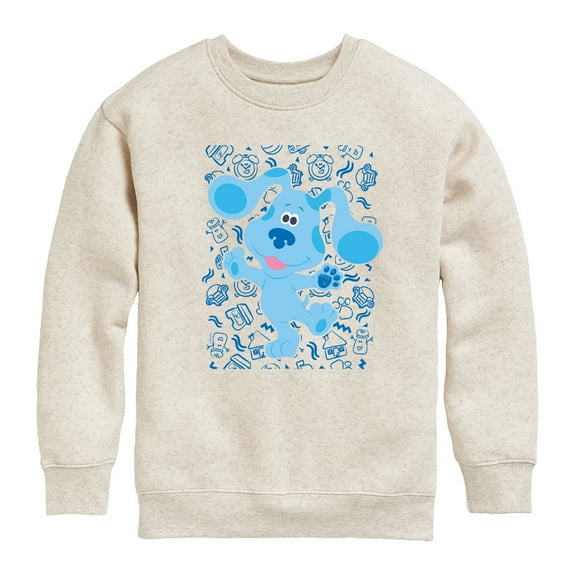 Blue's Clues & You! - Blue Waves Hello - Toddler & Youth Crewneck Fleece Sweatshirt