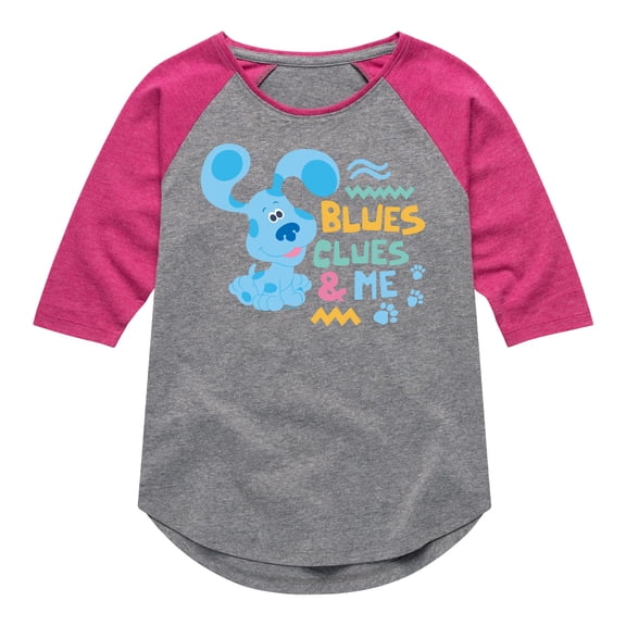 Blue's Clues & You! - Blue's Clues & Me - Toddler & Youth Girls Raglan Graphic T-Shirt