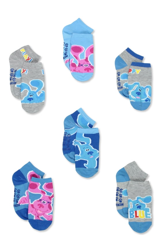 Blue’s Clues & You Boy’s Baby Toddler 6 Pack Quarter Gripper Socks BC029