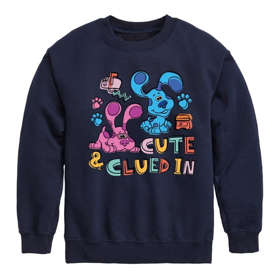 Blue's Clues & You! - Cute & Clued In - Toddler & Youth Crewneck Fleece Sweatshirt