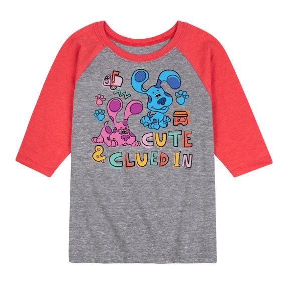 Blue's Clues & You! - Cute & Clued In - Toddler & Youth Raglan Graphic T-Shirt
