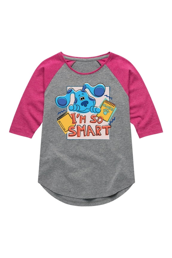 ! - I'm So Smart - Toddler & Youth Girls Raglan Graphic T-Shirt