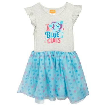 Bluey Birthday Outfit: Little Girls Skater Dress and Scrunchie, Toddler ...