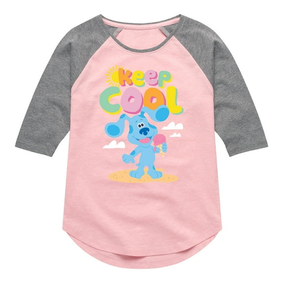 Blue's Clues & You! - Keep Cool - Eat Ice Cream - Toddler & Youth Girls Raglan Graphic T-Shirt