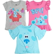 NICKELODEON Blue's Clues 3 Pack Peplum T-Shirts Toddler to Little Kid