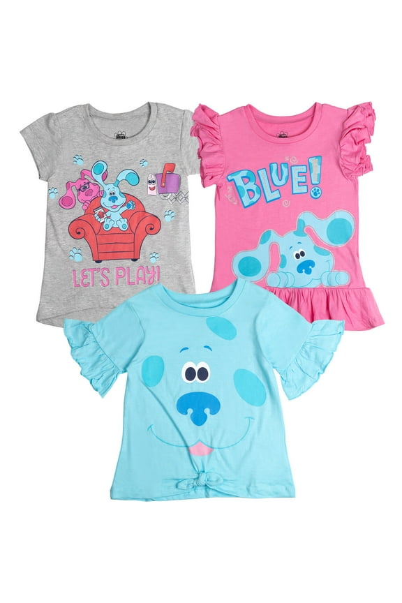 Blue's Clues 3 Pack Peplum T-Shirts Toddler to Little Kid