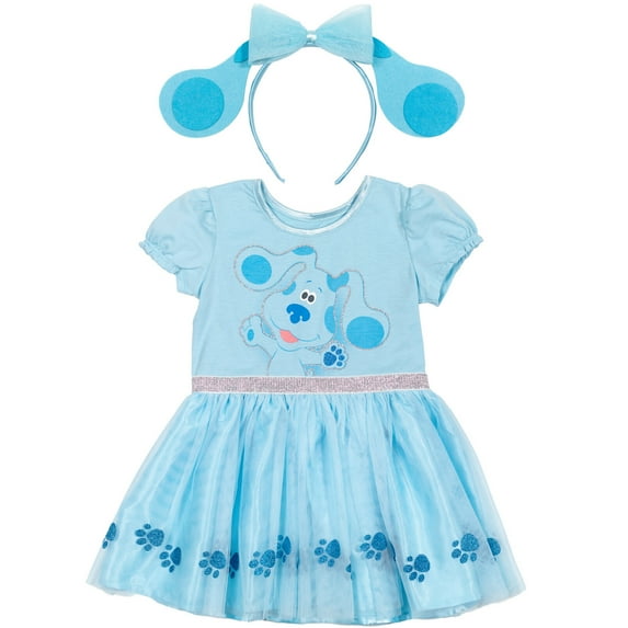 Blue's Clues & You! Little Girls Cosplay Costume Tutu Dress & Headband Set Blue 7-8