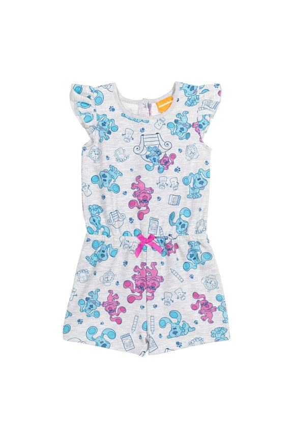 Blue's Clues & You! Little Girls Sleeveless Romper Infant to Little Kid