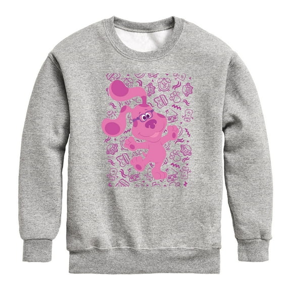Blue's Clues & You! - Magenta Excited - Toddler & Youth Crewneck Fleece Sweatshirt