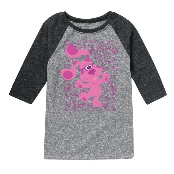 Blue's Clues & You! - Magenta Excited - Toddler & Youth Raglan Graphic T-Shirt