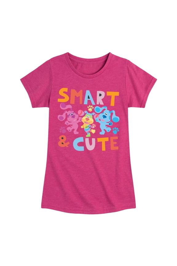 ! - Smart & Cute - Toddler & Youth Girls Short Sleeve Graphic T-Shirt
