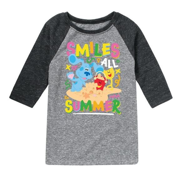 Blue's Clues & You! - Smiles All Summer - Toddler & Youth Raglan Graphic T-Shirt