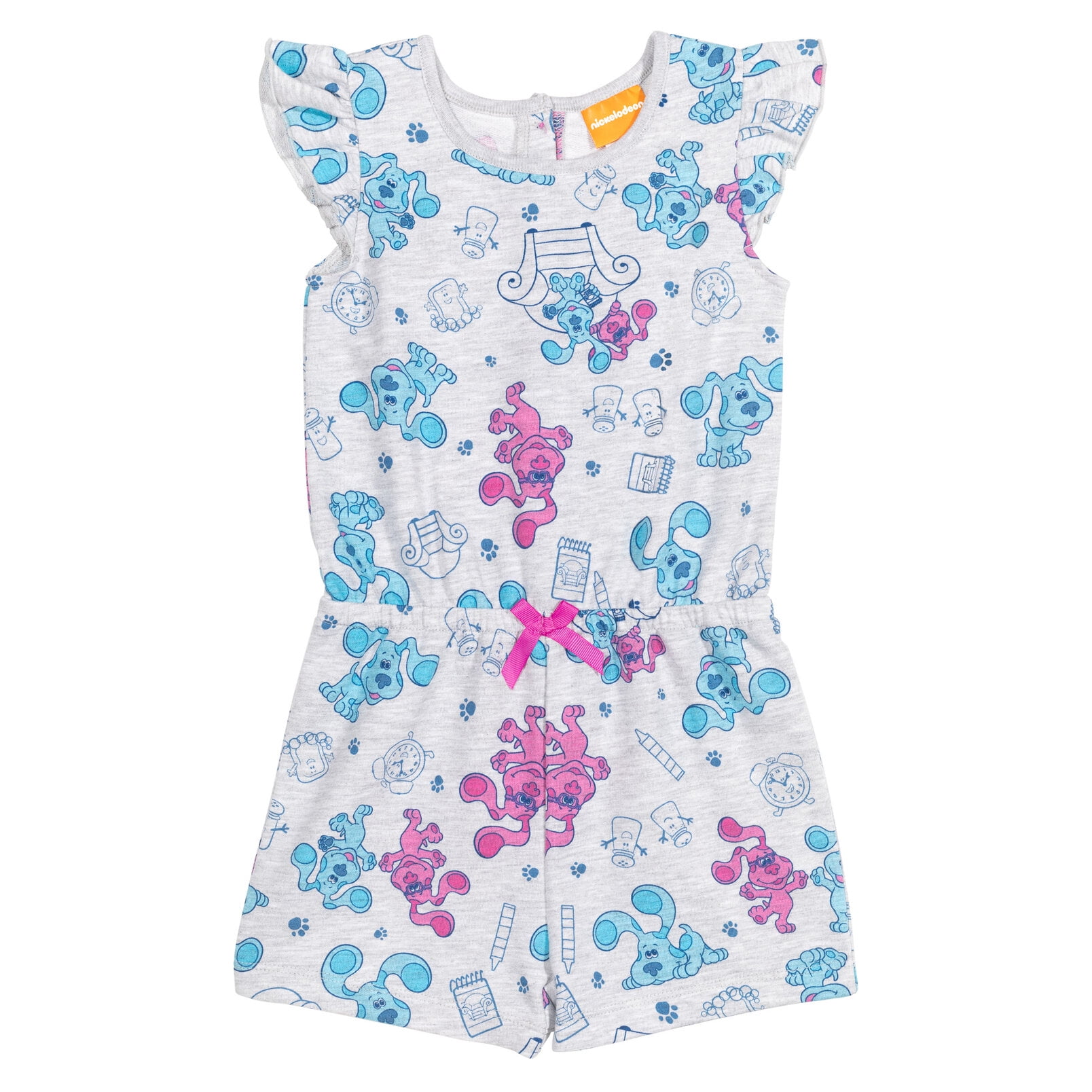 Toddler Mini Check Romper in Blue main image 1
