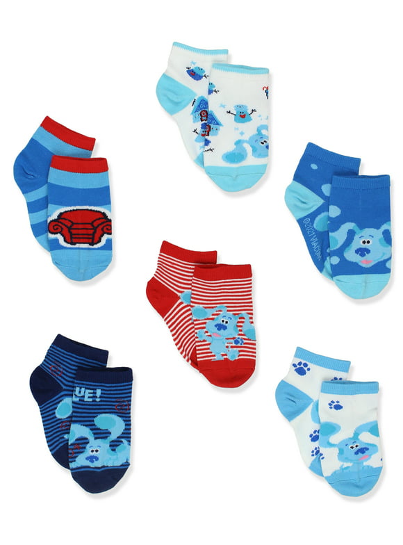 Blue's Clues & You Toddler Kids 6 Pack Quarter Socks Set BC007