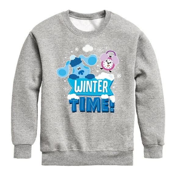 Blue's Clues & You! - Winter Time - Toddler And Youth Crewneck Fleece Sweatshirt