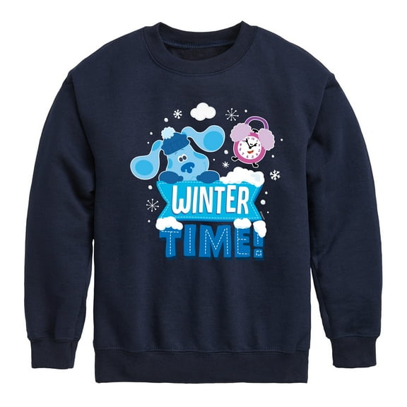 Blue's Clues & You! - Winter Time - Toddler And Youth Crewneck Fleece Sweatshirt