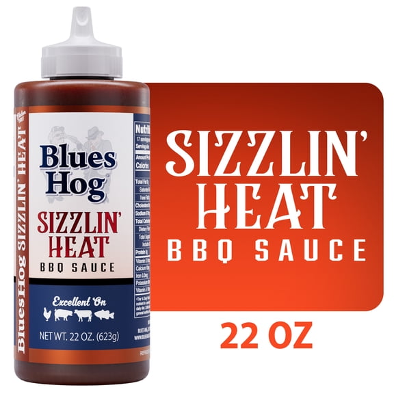 Blues Hog Sizzlin Heat BBQ Sauce for Wings & Grilling, 22 oz, Spicy & Tangy Cajun, All-Natural, Gluten-Free