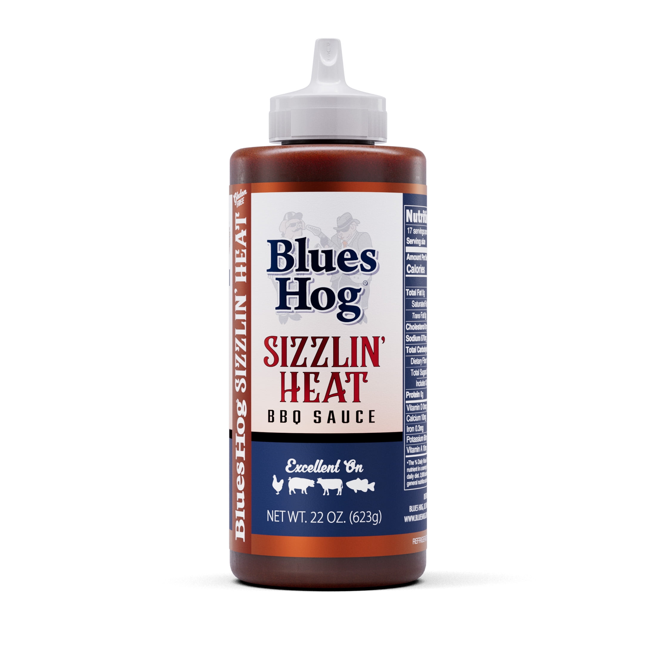 Blues Hog Sizzlin Heat BBQ Sauce for Wings & Grilling, 22 oz, Spicy & Tangy Cajun, All-Natural, Gluten-Free