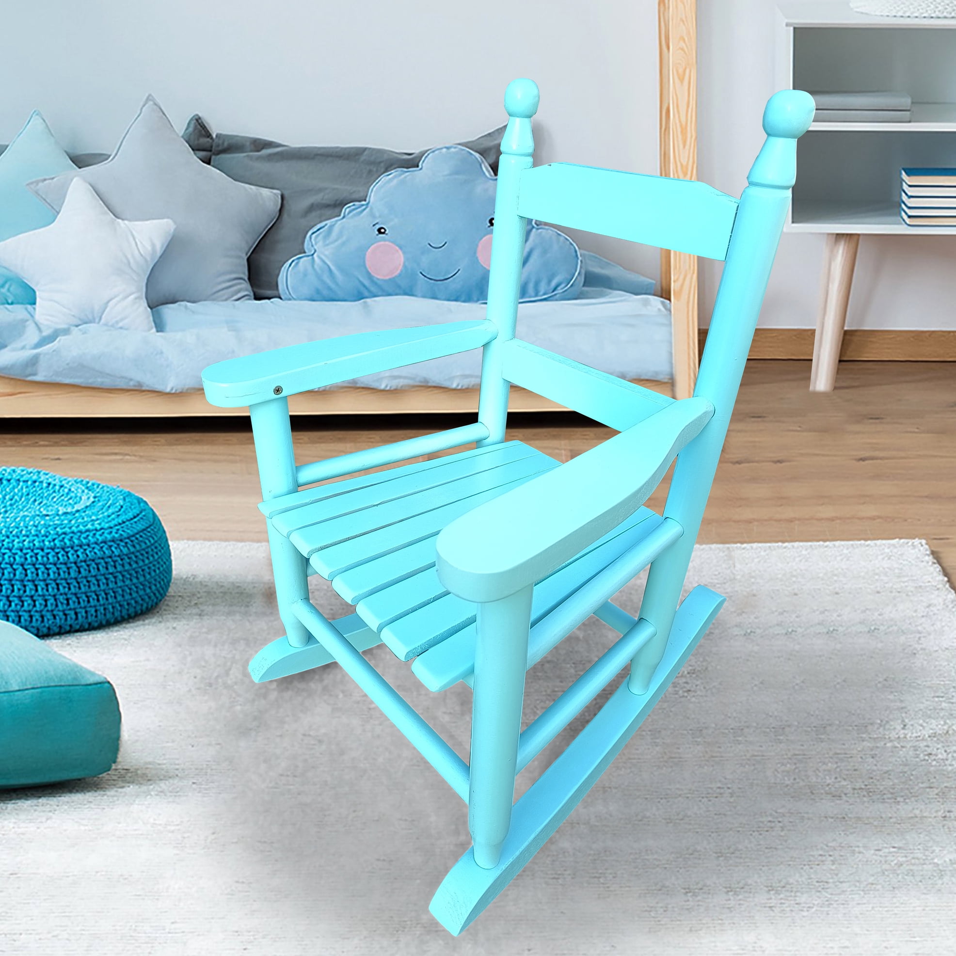 Blue 's Rocking Seat - Hardwood Structure Indoor & Outdoor Choices Comfortable Fabric Chair In Solid For And Wrist Joints Muscles Support