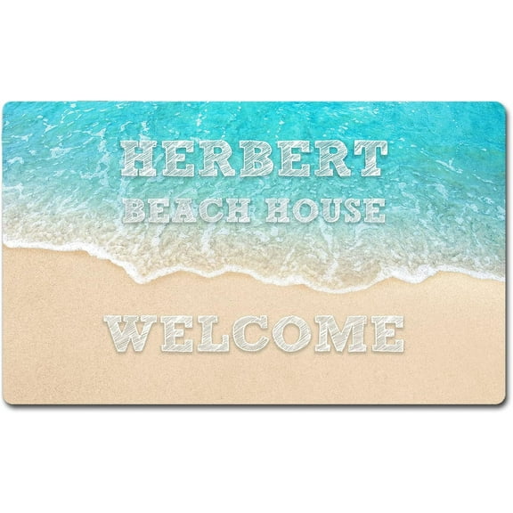 Coastal Beach Door Mat, Oyster Door Mat Indoor Outdoor Entrance Entryway Porch, Ocean Coastal Nautical Bath Mats for Bathroom, Beachy Welcome Mats,24x16 Inch