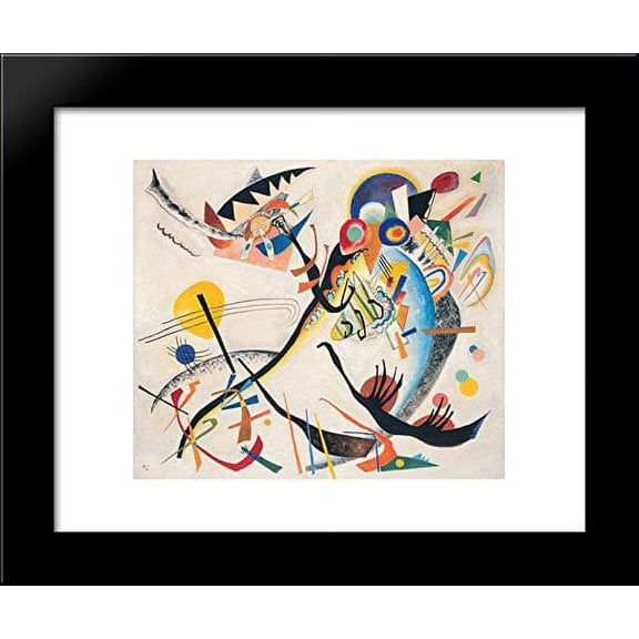 Blue segment 20x24 Framed Art Print by Wassily Kandinsky