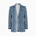 thumbnail image 1 of Blue snake pattern Men Blazers Slim Clothing Summer Jacket Man Oversize Daily Suits Tops, 1 of 5