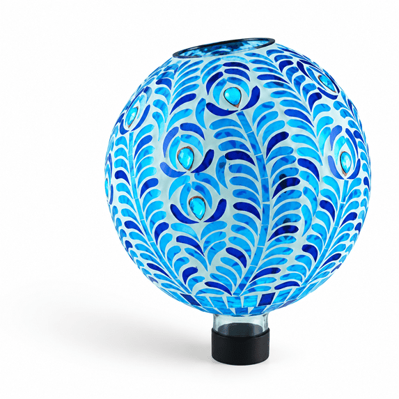 Sphere 9 Blue-solar Mosaic Glass Gazing Ball, 10 Inch Outdoor Garden Decor ...