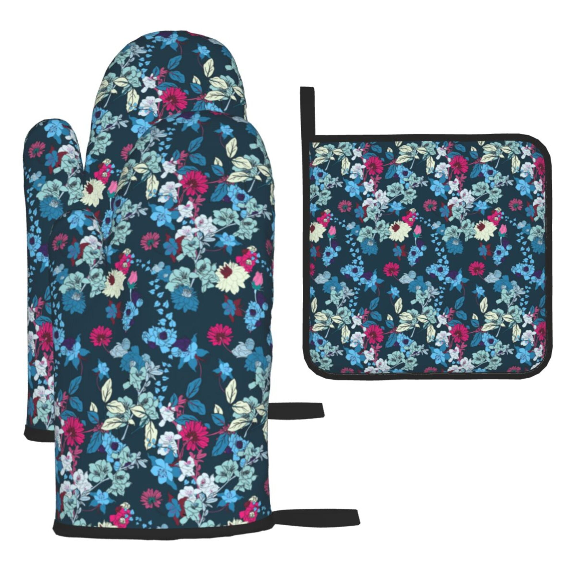 Scary Spider Oven Mitts And Pot Holders Sets Print Kitchen Microwave Oven Oven Gloves To Prevent Burns