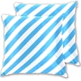 thumbnail image 1 of Blue-white Diagonal Stripes Throw Pillow Covers Pillowcases 18 x 18 Inch Home Decor 2 Packs for Bedroom Sofa, 1 of 6