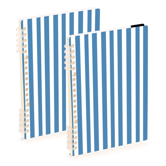 Blue-white Narrow Stripes Notebook Detachable Coil Notebook Diary Plan Book A5 Size 60 Pages 1 Pack