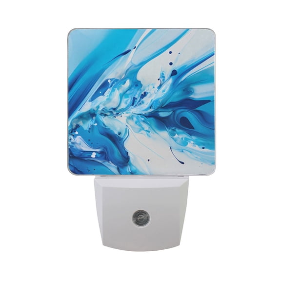 Blue with Liquid Night Light LED Dusk to Dawn Auto Sensor Night Lamp Plug-in Nightlight for Bedroom Hallway Kitchen 2 PCs