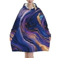 Blue works of art blanket hoodie, wool blanket sweatshirt for adult